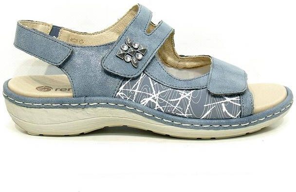 Remonte Dames Sandaal D7647-16 Jeansblauw Print - Foto 4