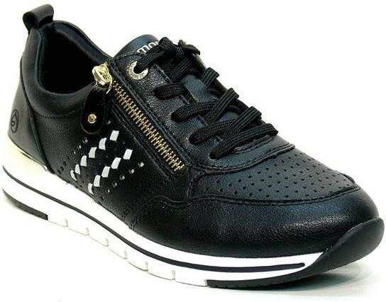 Remonte Zwarte Trendy Sneaker Veter Rits - Foto 4