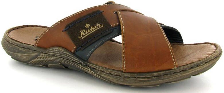 Rieker Bruine Leren Heren Slipper met Zacht Voetbed en Stoere Zool Bruin Heren - Foto 6
