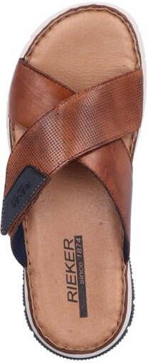 Rieker Stijlvolle en Comfortabele Leren Slippers Bruin Heren - Foto 10