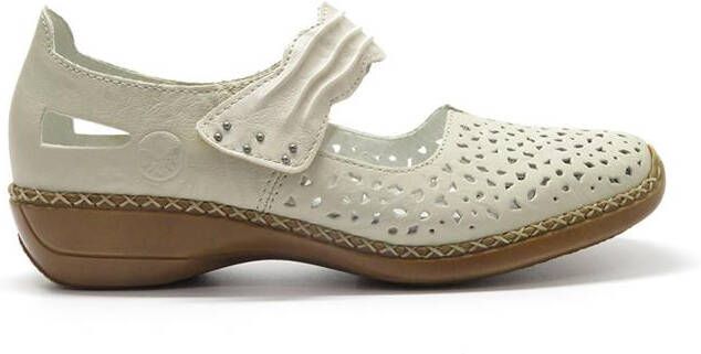 Rieker -Dames off-white-crÈme-ivoorkleur ballerina's & mocassins - Foto 8