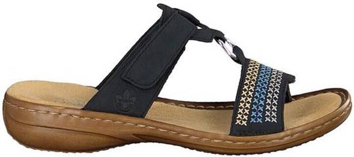 Rieker Slippers sleehak zomerschoen pantoffels met mooi borduursel - Foto 4