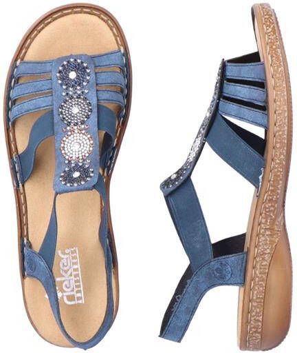 Rieker Sandalen zomerschoen sandaal sleehak met decoratieve parels - Foto 6