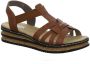 Rieker Bruine Synthetische Platte Sandaal met Unieke Zool Brown Dames - Thumbnail 7