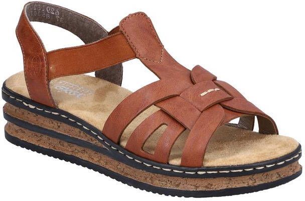 Rieker Bruine Synthetische Platte Sandaal met Unieke Zool Brown Dames - Foto 15