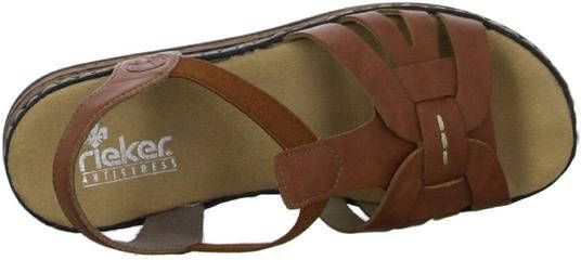 Rieker Bruine Synthetische Platte Sandaal met Unieke Zool Brown Dames - Foto 16