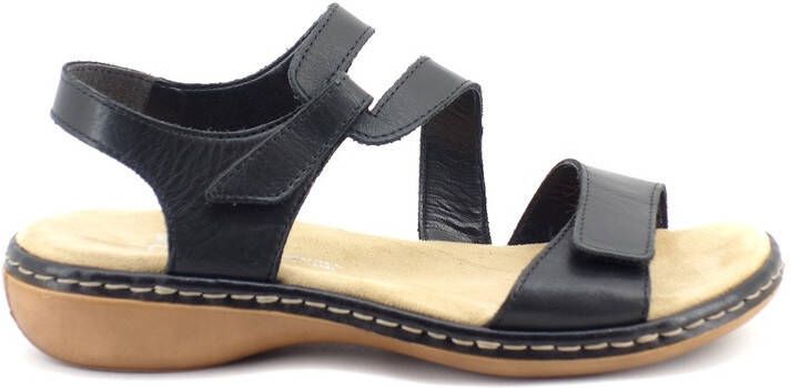 Rieker Comfortabele Zwarte Sandaal met Klittenbandsluiting Black Dames - Foto 7