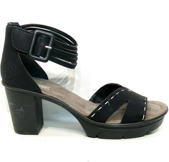 Rieker Zwarte Synthetische Hoge Hak Sandalen Black Dames - Foto 6