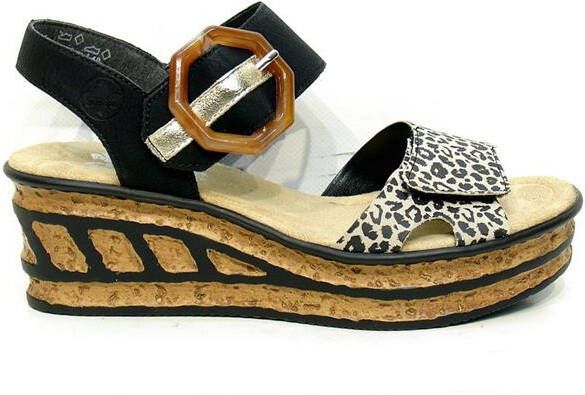 Rieker Stijlvolle Pantherprint Sandaal voor Dames Black Dames - Foto 7