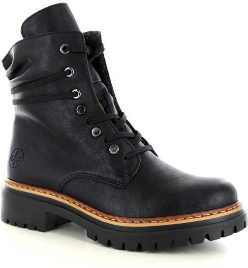 Rieker Hoge veterschoenen enkellaarsjes profielzool blokhak met casual vetersluiting - Foto 5