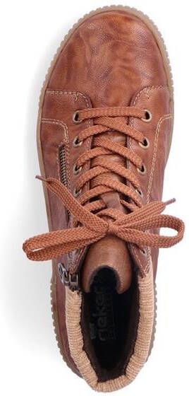 Rieker Bruin Cognac Comfortabele Gewatteerde Veterschoen Brown Dames - Foto 3