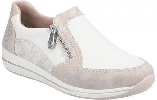 Rieker Beige Synthetisch en Leren Instappers met Ritssluiting en H-Wijdte Wit Dames - Foto 5