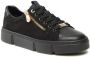 Rieker Basic Zwarte Sneaker met Leren Bovenwerk en Rits Zwart Dames - Thumbnail 3