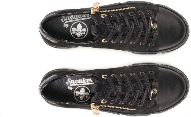 Rieker Basic Zwarte Sneaker met Leren Bovenwerk en Rits Zwart Dames - Foto 3