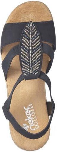 Rieker Sandaaltjes zomerschoen sandaal plateauhak met decoratieve parelversiering - Foto 5