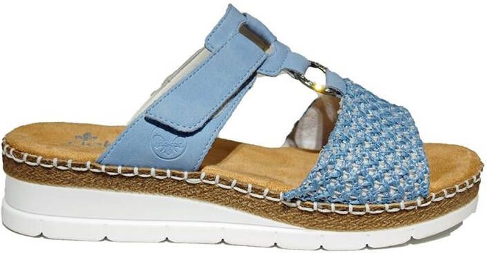 Rieker -Dames blauw licht slippers & muiltjes - Foto 3