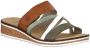 Rieker Comfort Slipper Groen Bruin Wit Bandjes Multicolor Dames - Thumbnail 5