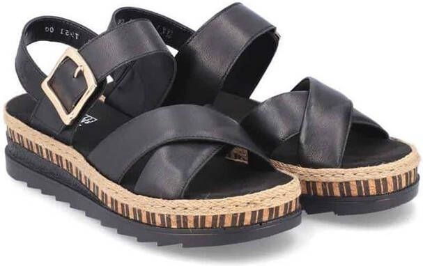 Rieker Comfortabele Leren Sandalen met Verhoogde Zool Black Dames - Foto 9