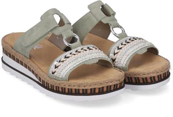 Rieker Slippers sleehak zomerschoen pantoffels met decoratieve kralen - Foto 14