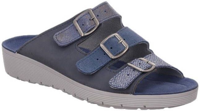 Rohde Roma 1415 dames slippers leer klompen, zwart, 42 EU