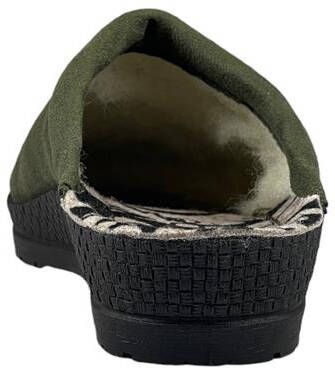 Rohde Olijfgroene textiel slof met zachte wol - Foto 5