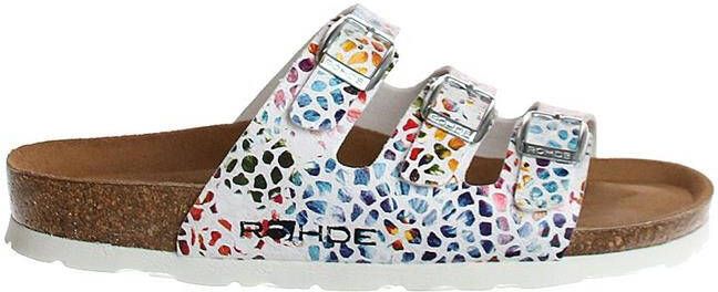 Rohde Slippers Alba zomerschoenen slippers pantoffels met kleurrijke print g-breedte = breed - Foto 6