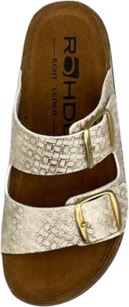 Rohde Roma dames, vrouwen, slippers, slippers, sandalen, zomerschoenen, vrijetijdsschoenen, grijs, 38 EU