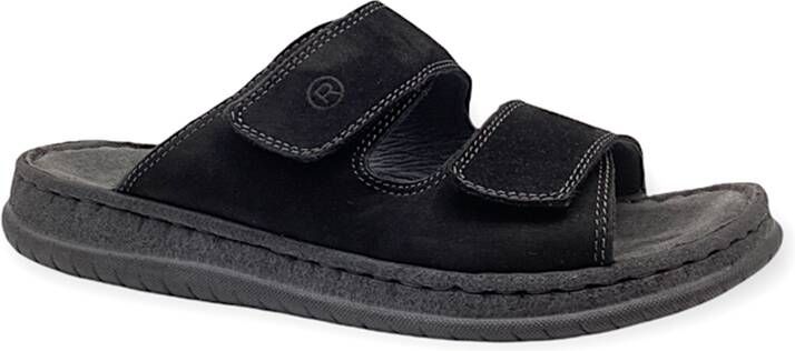 Rohde Slipper Heren Leder Zwart Klittenband 6241 - Foto 8