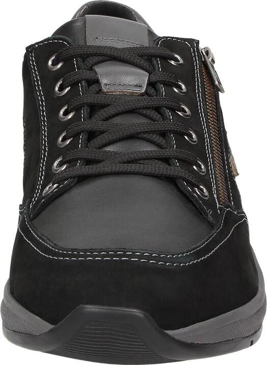 Sioux TURIBIO 703 ZWART 5110040 Zwarte heren brede veterschoen met rits - Foto 3