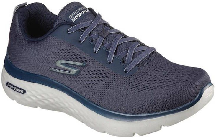 Skechers Zwarte Mesh Wandelschoenen met Elastische Veters Black Heren - Foto 4