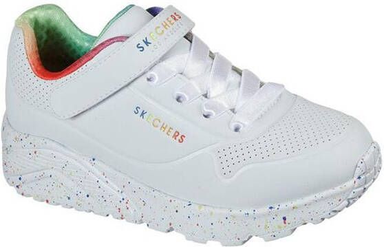 Skechers Uno Lite Rainbow Specks Sneaker Meisjes Wit