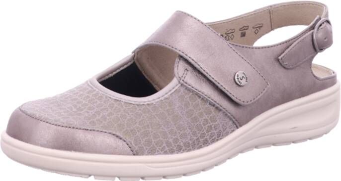 Solidus Solid 40169 Taupe sandalen met stretch en dichte neus wijdte H - Foto 3