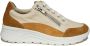 Solidus Solid 30546 Beige combi kleurige brede dames sneakers met rits - Thumbnail 2