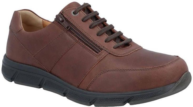 Solidus Solid 30309 Bruine heren veterschoenen met rits wijdte K - Foto 6