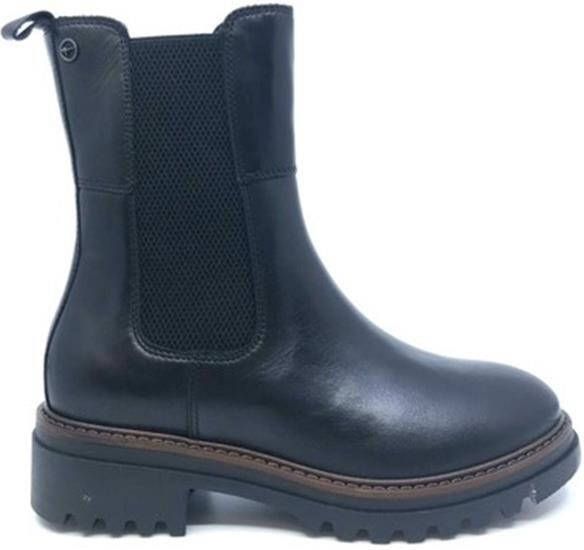Tamaris Stijlvolle zwarte leren Chelsea boots - Foto 4