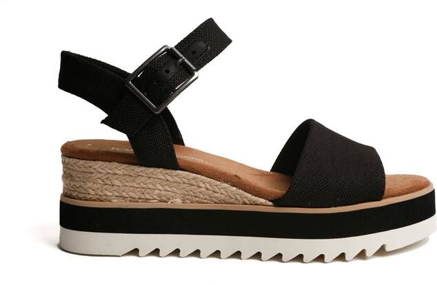 TOMS Diana black | smalle sandaal met Zwart Canvas Sandalen met hak Dames - Foto 5