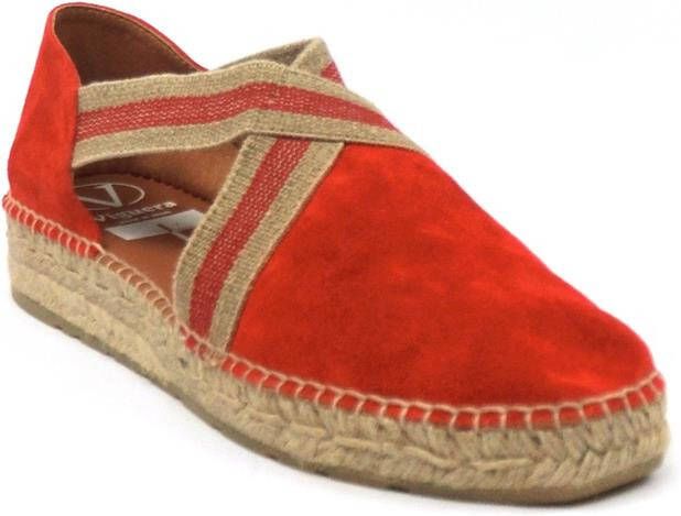 VIGUERA 1890 espadrilles dames rood vitelo rojo suede - Foto 2