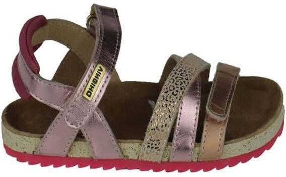 Vingino Vienna leren sandalen met panterprint roze roségoud - Foto 7