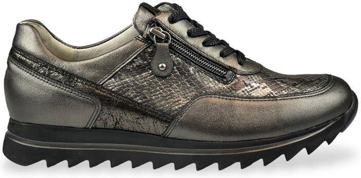 Waldläufer Comfortabele Metallic Antraciet Sneaker met Dierenprint Grijs Heren - Foto 3
