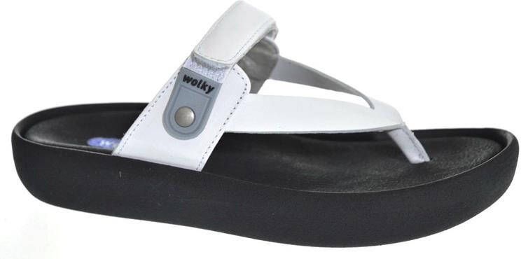 Wolky Slippers Peace wit leer - Foto 2