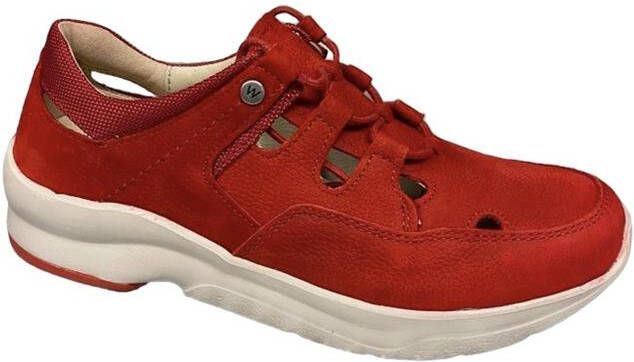 Wolky Rode leren sneakers met comfortabel voetbed en enkelondersteuning Rood Dames - Foto 4