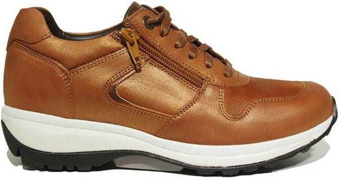 Xsensible Vrouwen Leren Lage sneakers Damesschoenen 30042.2 led Cognac combi - Foto 3