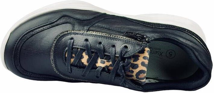 Xsensible Vrouwen Leren Leopard Lage sneakers Damesschoenen 30085.3 SWX11 Zwart - Foto 3