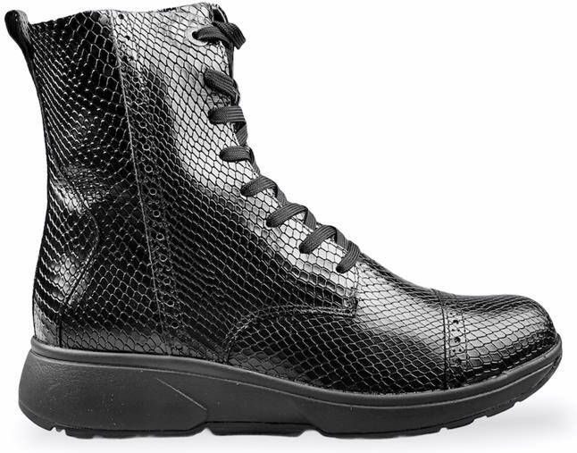 Xsensible Vrouwen Leren Veterboots Laarzen Damesschoenen 30213.3 Zwart - Foto 3