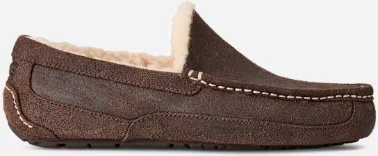 Ugg Ascot Leather Distressed-pantoffel in Dusted Cocoa