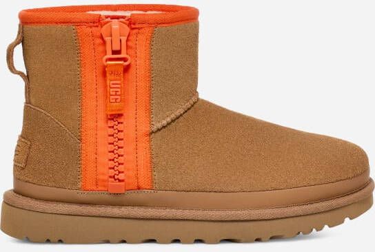 Ugg Classic Mini-laars met ritsband en logo in Brown