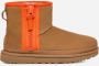 Ugg Dames Classic Mini Zip Tape Logo Winterlaarzen Beige Dames - Thumbnail 2