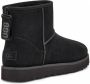UGG Vachtlaarzen Dames W Classic Mini Logo Zip Maat: 36 Materiaal: Suède Kleur: Zwart - Thumbnail 3