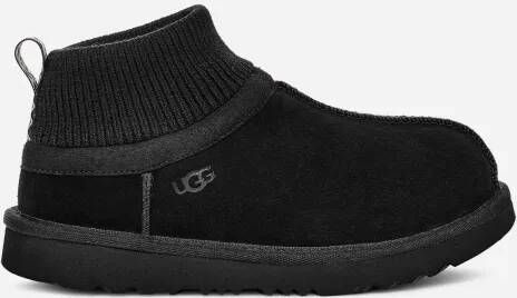 Ugg Classic Ultra met elastisch omslagboord voor kinderen in Black