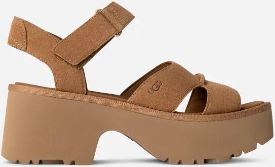 UGG Dames W New Heights Ankle Strap Maat: 39 Materiaal: Suède Kleur: Cognac - Foto 6